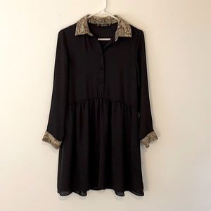Zara Snakeskin Collared Dress